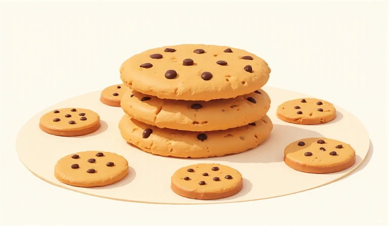 Εικόνα που απεικονίζει ένα μεγάλο cookie με μικρά cookies γύρω του, συμβολίζοντας τη χρήση cookies στον ιστότοπο.